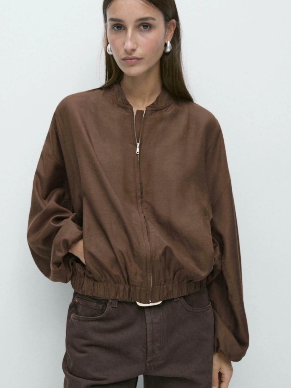Massimo Dutti NWT flowing bomber jacket Medium 6799/200